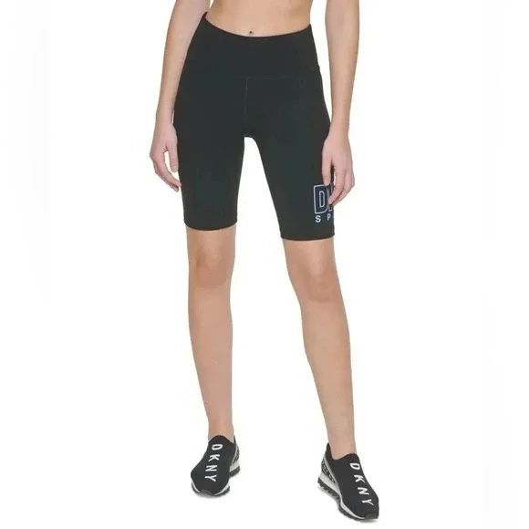 DKNY Women S High Waist Bike Shorts Black Size X -Small BRAND NEW WITH TAGS - Picture 2 of 4